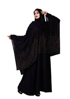 Justkartit Women Casual Wear Korean Slub Diamond Work Long Abaya Burqa 2