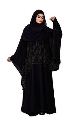 Justkartit Women Casual Wear Korean Slub Diamond Work Long Abaya Burqa 4