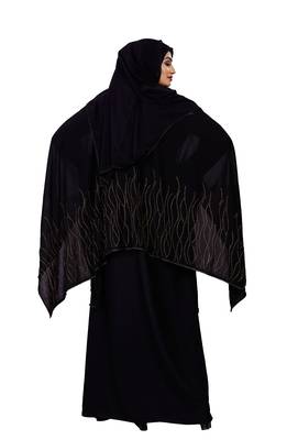 Justkartit Women Casual Wear Korean Slub Diamond Work Long Abaya Burqa 5