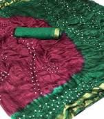 Maroon woven cotton silk saree with blouse