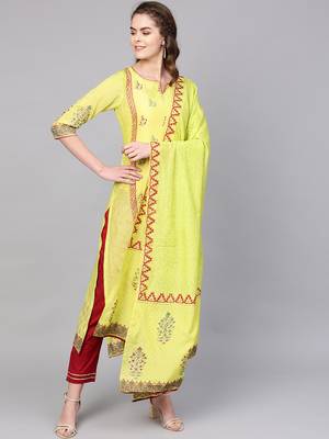 Pinksky Green woven silk kurtas-and-kurtis 1