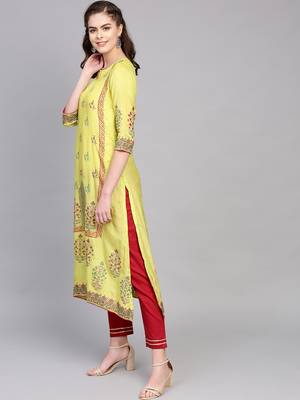 Pinksky Green woven silk kurtas-and-kurtis 3