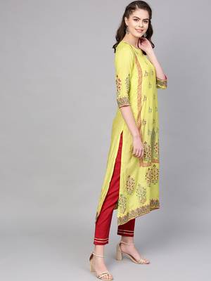Pinksky Green woven silk kurtas-and-kurtis 4