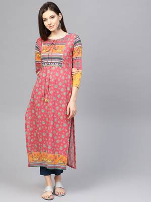 Pinksky Multicolor woven cotton kurtas-and-kurtis 1