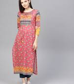 Pinksky Multicolor woven cotton kurtas-and-kurtis