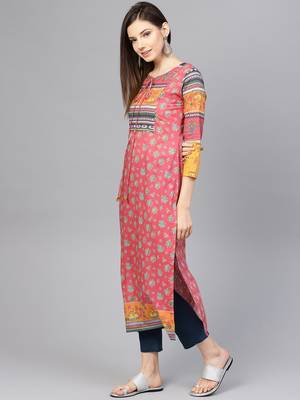 Pinksky Multicolor woven cotton kurtas-and-kurtis 3