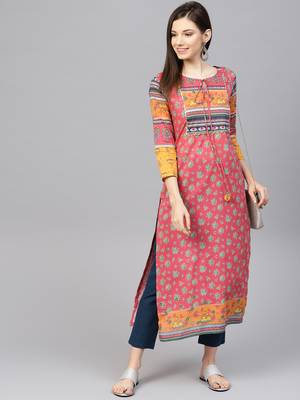 Pinksky Multicolor woven cotton kurtas-and-kurtis 4