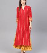 Pinksky Red woven viscose kurtas-and-kurtis