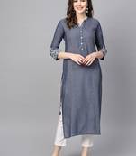 Pinksky Blue woven cotton kurtas-and-kurtis