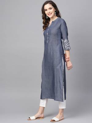Pinksky Blue woven cotton kurtas-and-kurtis 3