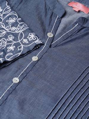 Pinksky Blue woven cotton kurtas-and-kurtis 5