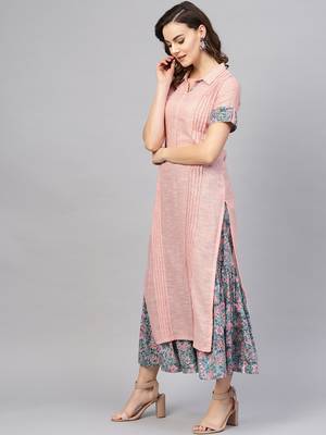 Pinksky Pink woven cotton kurtas-and-kurtis 3
