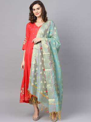 Pinksky Coral woven viscose kurtas-and-kurtis 1