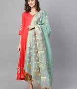 Pinksky Coral woven viscose kurtas-and-kurtis