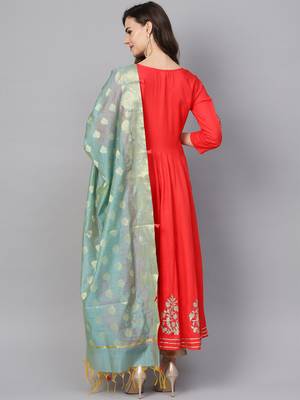 Pinksky Coral woven viscose kurtas-and-kurtis 2
