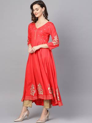 Pinksky Coral woven viscose kurtas-and-kurtis 3
