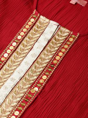 Pinksky Red woven brocade kurtas-and-kurtis 5