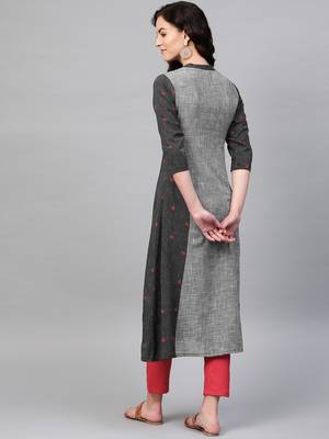 Pinksky Grey woven cotton kurtas-and-kurtis 2
