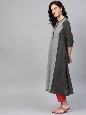 Pinksky Grey woven cotton kurtas-and-kurtis 3