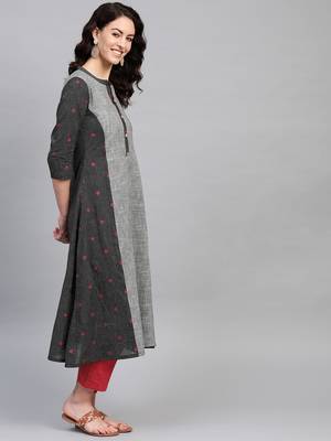 Pinksky Grey woven cotton kurtas-and-kurtis 4