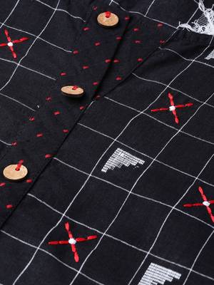 Pinksky Black woven cotton kurtas-and-kurtis 5