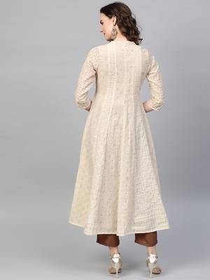 Pinksky Cream woven cotton kurtas-and-kurtis 2