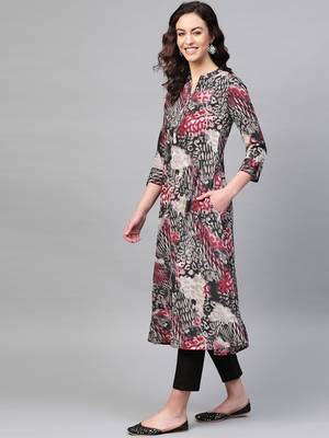 Pinksky Grey woven cotton kurtas-and-kurtis 3