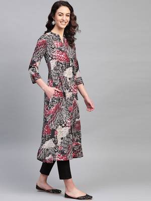 Pinksky Grey woven cotton kurtas-and-kurtis 4