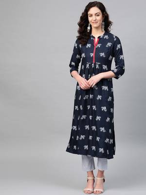 Pinksky Blue woven viscose kurtas-and-kurtis 1