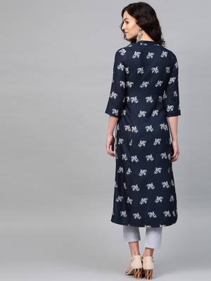 Pinksky Blue woven viscose kurtas-and-kurtis 2