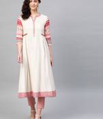 Pinksky Off-white woven cotton kurtas-and-kurtis