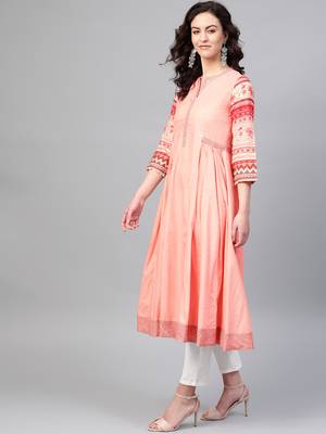Pinksky Pink woven cotton kurtas-and-kurtis 3