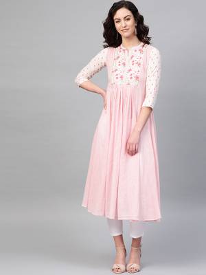 Pinksky Pink woven cotton kurtas-and-kurtis 1