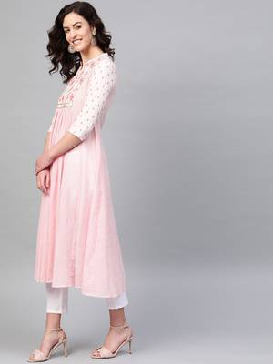 Pinksky Pink woven cotton kurtas-and-kurtis 3