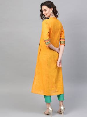 Pinksky Yellow woven cotton kurtas-and-kurtis 2