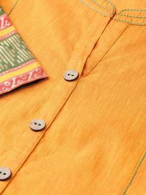 Pinksky Yellow woven cotton kurtas-and-kurtis 5