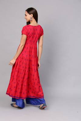 Pinksky Red woven cotton kurtas-and-kurtis 2