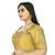 Yellow  Women Floral Round Neck Back Dori Phantom Silk Gold Diamond Handwork Embroidery Stitched Blouse