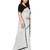 White printed chiffon saree with blouse