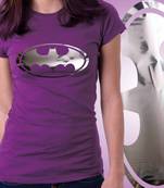 BatWomen Girls Foil Tshirt at Offer, Womens Silver Special Effect T-shirt