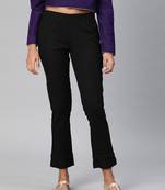 Black plain cotton trousers