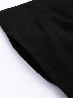 Black plain cotton trousers 4