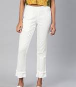 White plain cotton trousers