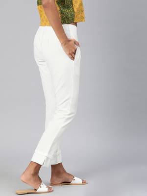 White plain cotton trousers 2