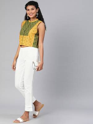 White plain cotton trousers 5