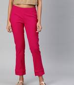 Pink plain cotton trousers