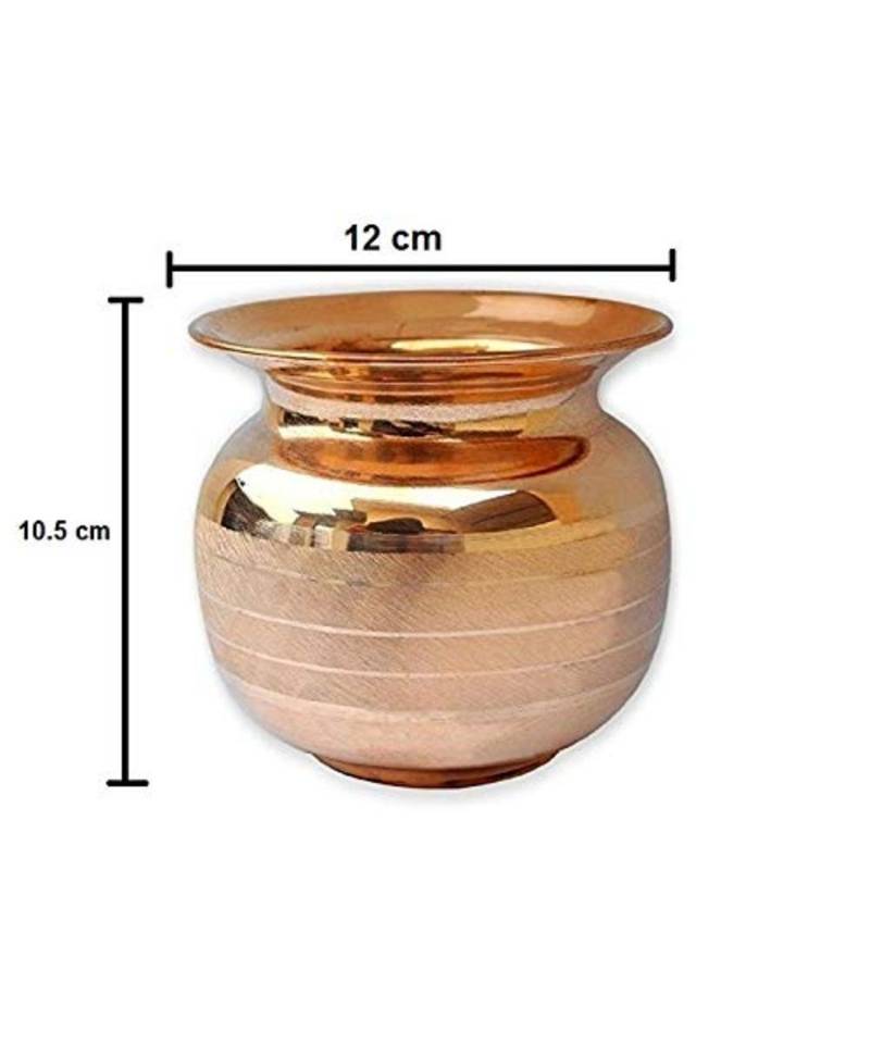 Pure Copper Lota/Kalash Ayurvedic Water Drinking Lota (800 Ml) with Free Copper Glass