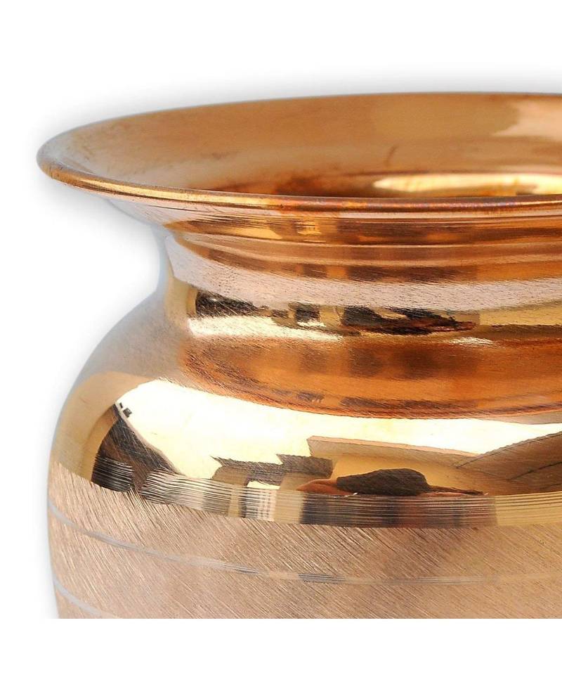 Pure Copper Lota/Kalash Ayurvedic Water Drinking Lota (800 Ml) with Free Copper Glass