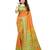 Orange Printed art silk saree with blouse