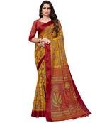 yellow plain brasso saree with blouse